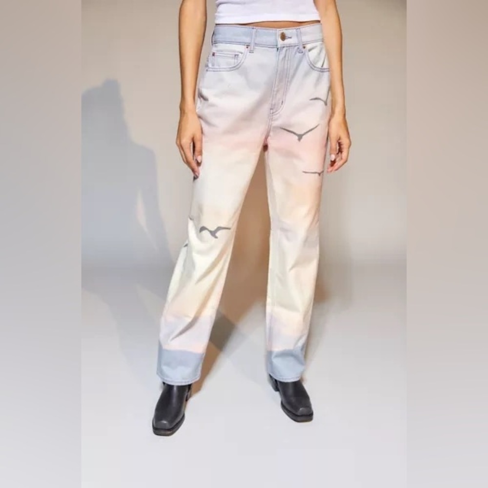 SOLD🚫Urban outfitters seagull ombré scenic cowboy jeans size 24